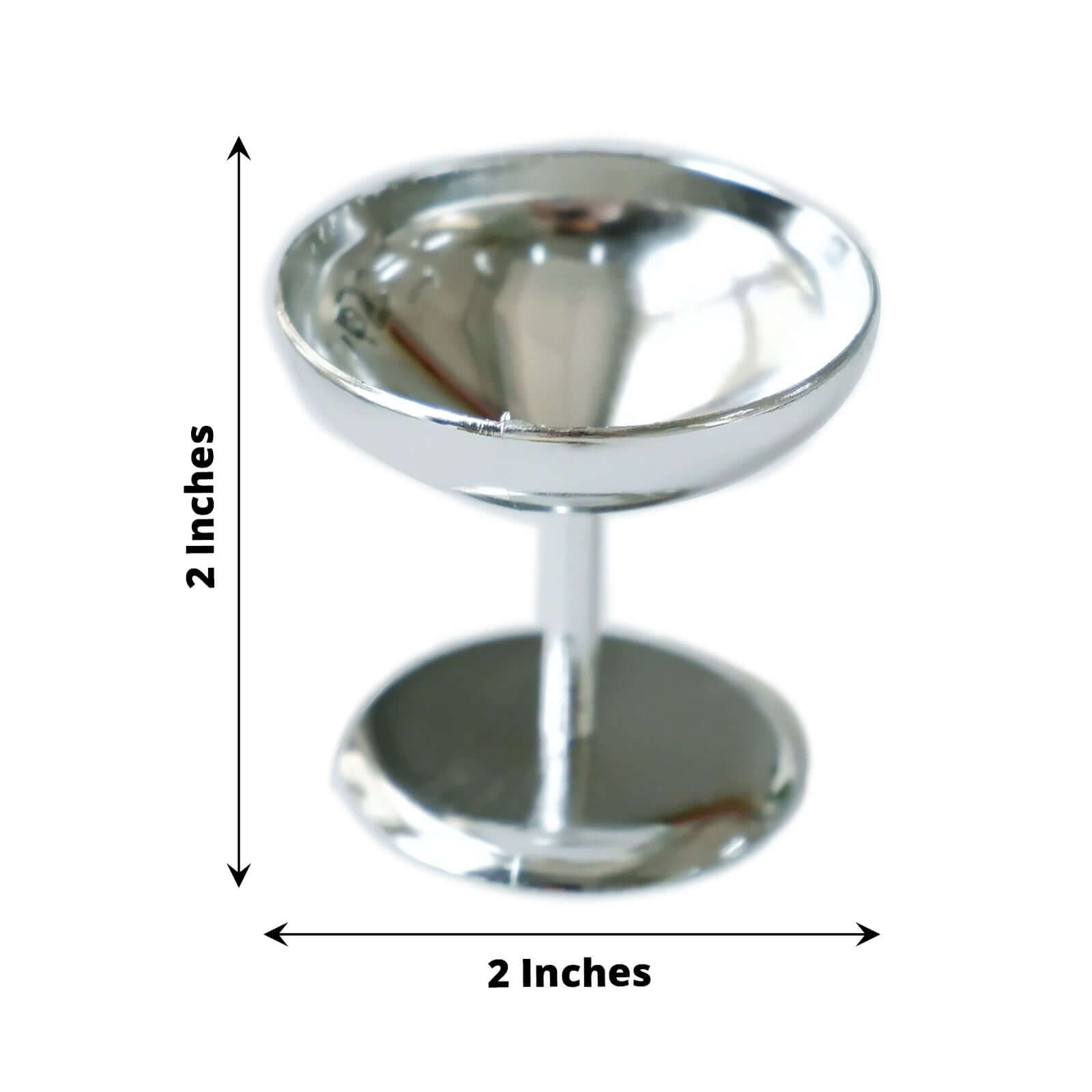 12-Pack Dessert Cup Candy Dishes Silver - Decorative Mini Pedestal Stands for Treats 2"
