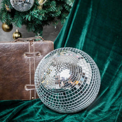 2 Pack 10" Silver Foam Disco Mirror Ball With Hanging Swivel Ring, Holiday Party Decor