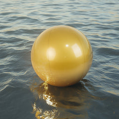 2 Pack 16" Inflatable Gold Decorative Balls - Round Vinyl Pool and Party Balls, Lightweight & Fun