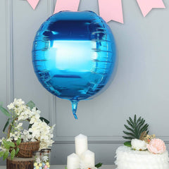 2 Pack 18" 4D Royal Blue Sphere Mylar Foil Helium or Air Balloons