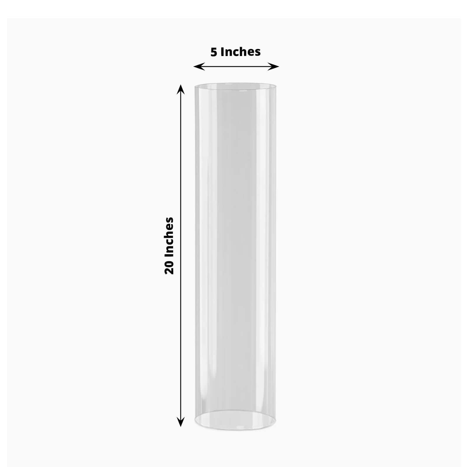 2-Pack Clear Glass Candelabra Shades Open End Hurricane Design - Stylish Table Centerpiece 20"