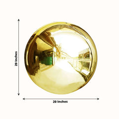 Gazing Globe Mirror Ball Reflective Hollow Stainless Steel Gold Sphere - Decorative Garden Accent Piece 20"