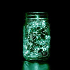 20 LED Micro Fairy String Lights Starry Bright Design Green - Battery Operated Party Accent 90"