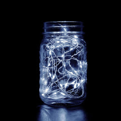 20 LED Micro Fairy String Lights Starry Bright Design White - Battery Operated Party Accent 90"