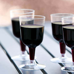 20-Pack Plastic Wine Glasses Short Stem Crystal Collection Clear - Stylish Disposable Glasses for Wine 6oz