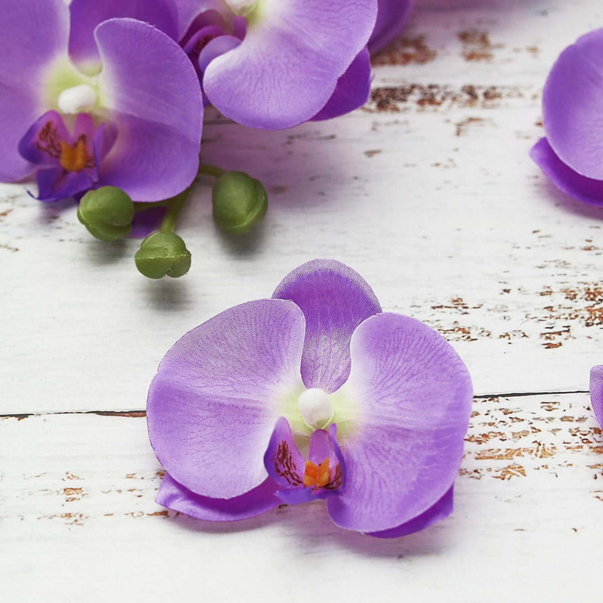 20 Silk Artificial Orchids Flower Heads Lavender Lilac - Versatile Floral Accents for DIY Floral Arrangements Corsages & Event Decor 4"