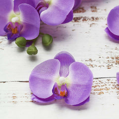 20 Silk Artificial Orchids Flower Heads Lavender Lilac - Versatile Floral Accents for DIY Floral Arrangements Corsages & Event Decor 4"