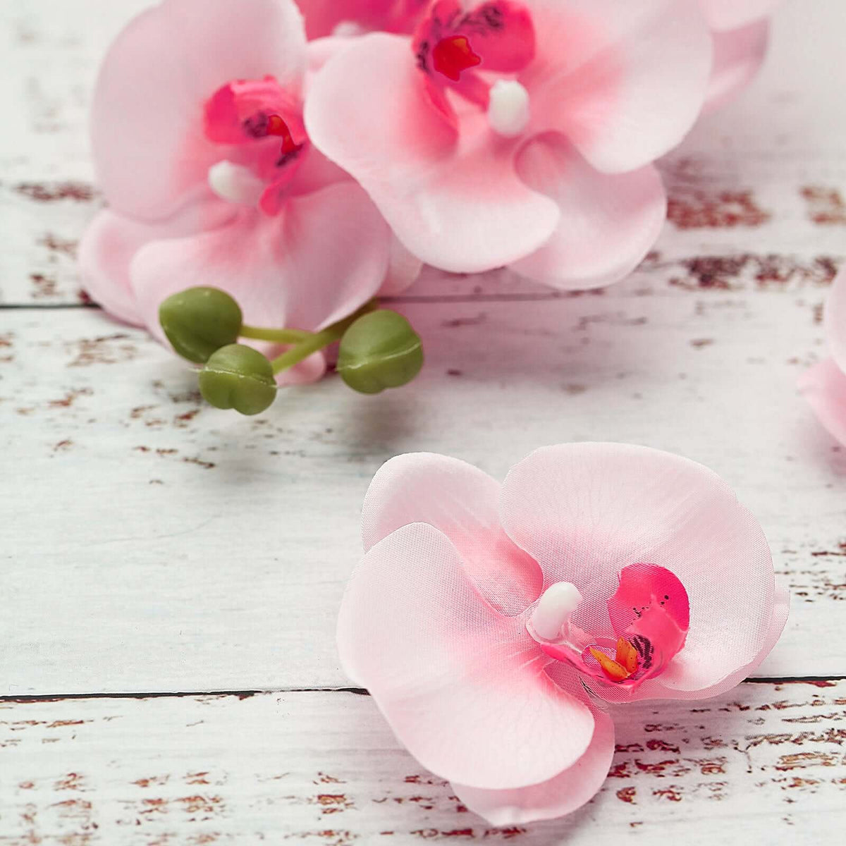 20 Silk Artificial Orchids Flower Heads Pink - Versatile Floral Accents for DIY Floral Arrangements Corsages & Event Decor 4"