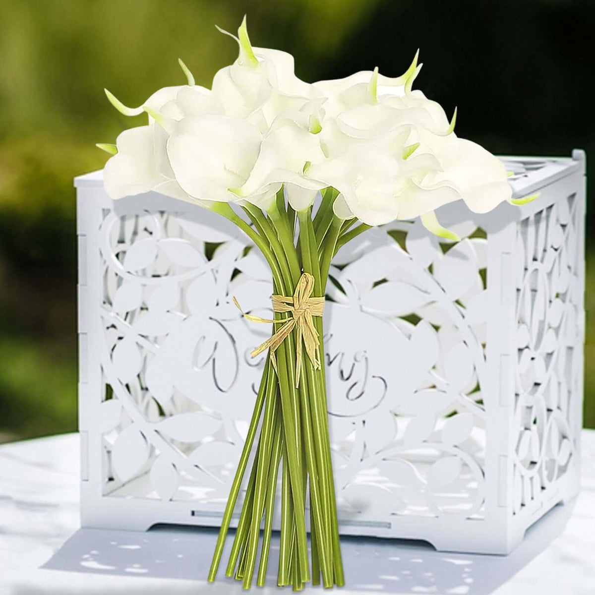 20 Stems 14" White Artificial Poly Foam Calla Lily Flowers