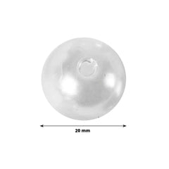 120-Pack Faux Craft Pearl Beads White - Glossy Beads with Holes for Vase Filler Jewelry Making Bridal Accessories & Event Decor 20mm
