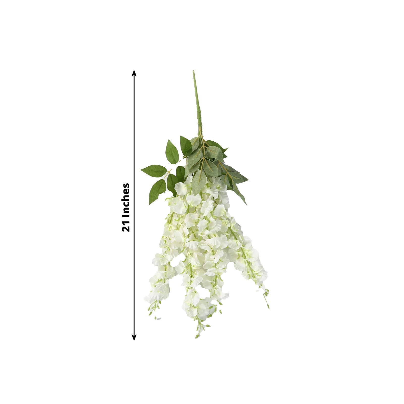 6 Pack Cream Silk Wisteria Vines Hanging Plants, Long Artificial Flowers Bushes - 4 Full Strands in 1 Bush - 21"