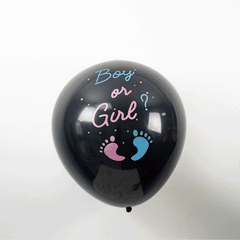 24" Gender Reveal Pink Confetti Filled Boy Or Girl Print Latex Balloon
