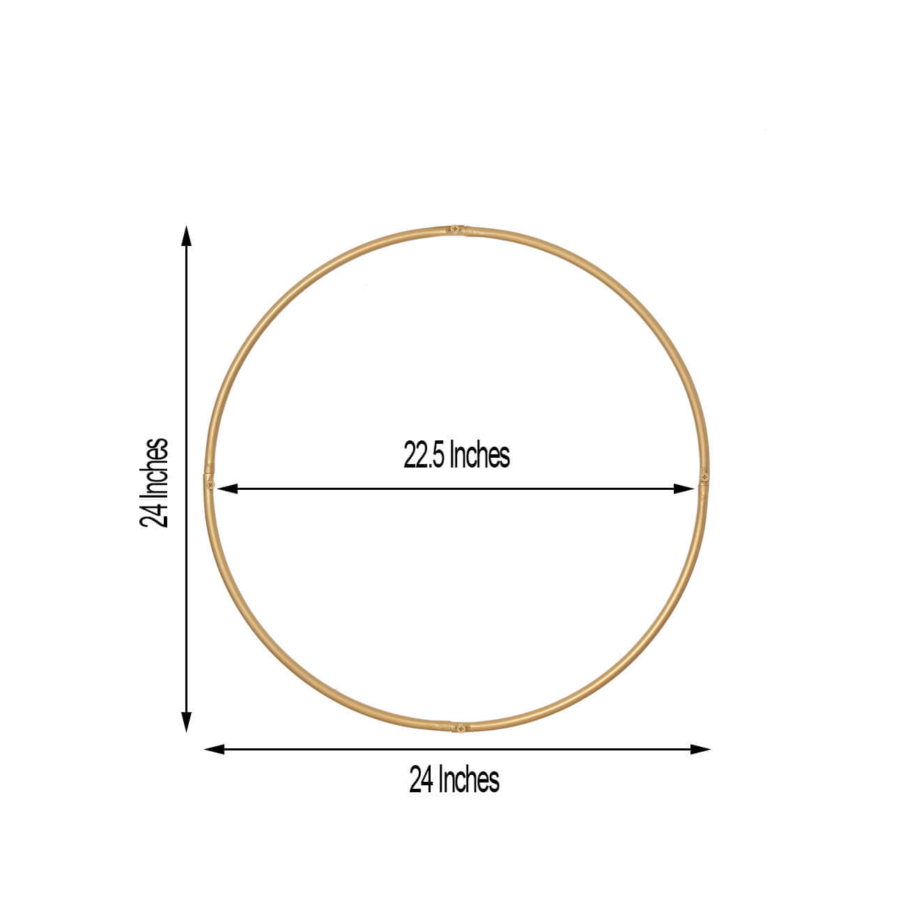 24" Gold Heavy Duty Metal Hoop Wreath, Floral Hoop