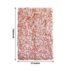 11 Sq ft. Blush UV Protected Hydrangea Flower Wall Mat Backdrop - 4 Artificial Panels