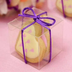 25 Pack 2" Easy-To-Assemble Clear PVC Party Favor Candy Gift Boxes