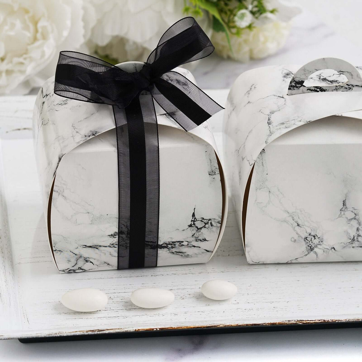 25 Pack 3.5" Marble Cupcake Party Favor Gift Boxes DIY Easy Assembly