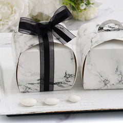 25 Pack 3.5" Marble Cupcake Party Favor Gift Boxes DIY Easy Assembly