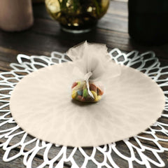 25 Pack 9" Taupe Sheer Nylon Tulle Circles Favor Wrap Craft Fabric, DIY Candy Favor Wraps
