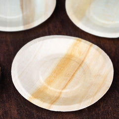 25-Pack Birchwood 6" Round Dessert, Appetizer Plates - Natural Eco Friendly Wooden Disposable Plates for Farmhouse-Style Events, Parties & Gatherings