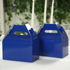 25 Pack Candy Gift Tote Gable Boxes, Royal Blue Party Favor Treat Boxes - 6"x3.5"x7"