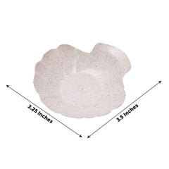 24-Pack Mini Wheat Straw Fiber Serving Trays Sea Shell Design Biodegradable - Great for Snacks 3.5"