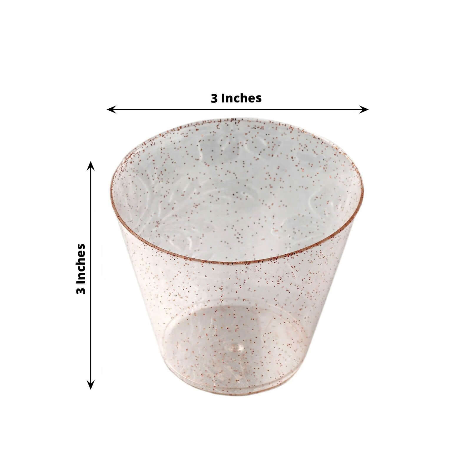 12-Pack Plastic Party Glasses Blush Glittered - Stylish Disposable Cups for Parties 9oz