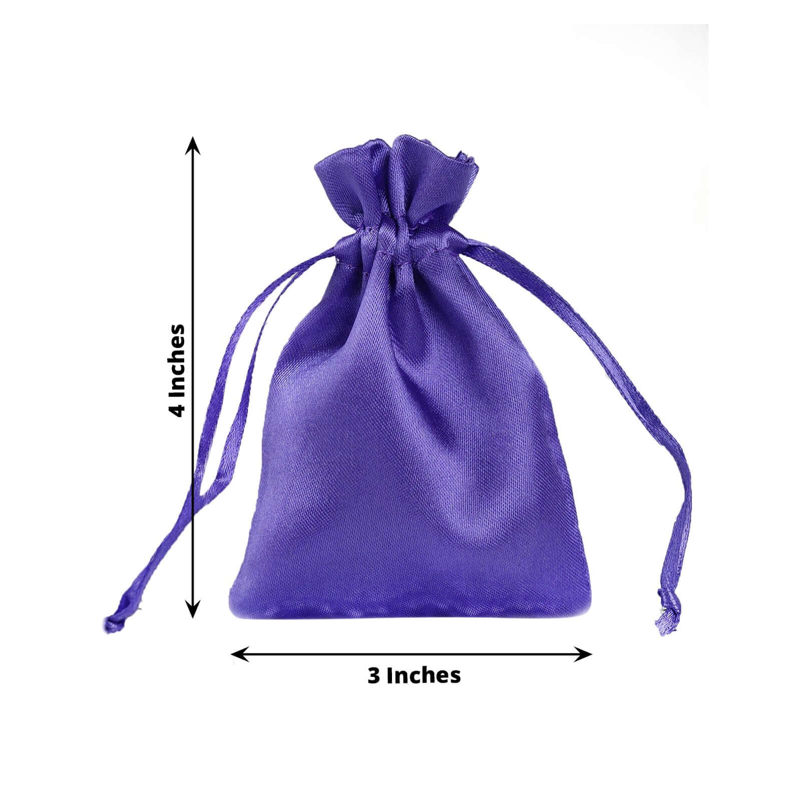 12 Pack 3" Purple Satin Drawstring Wedding Party Favor Gift Bags