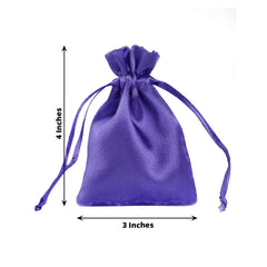 12 Pack 3" Purple Satin Drawstring Wedding Party Favor Gift Bags