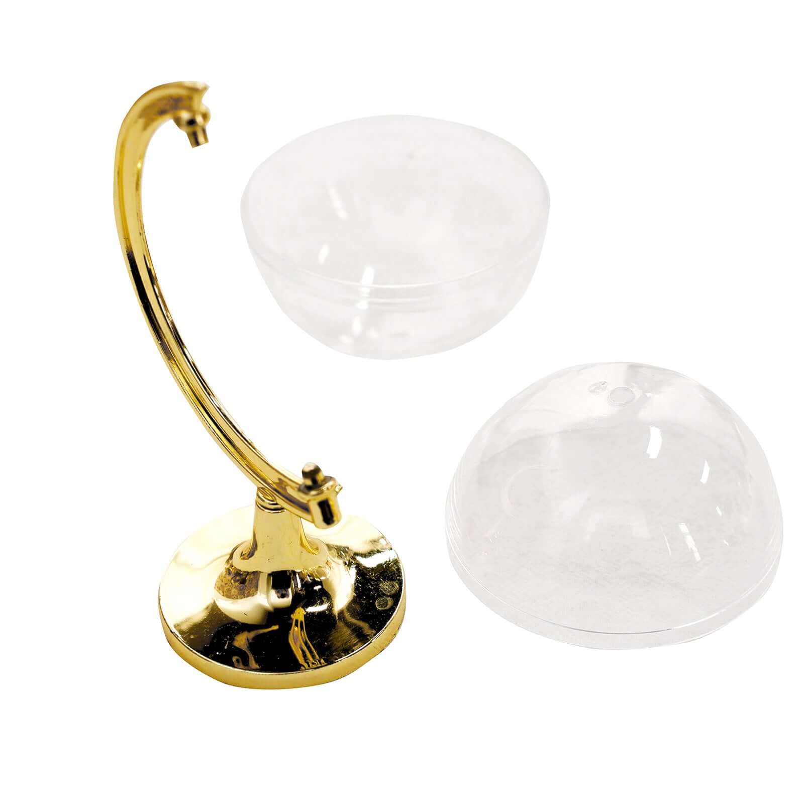 12-Pack Fillable Mini Globe Candy Container Clear Gold - Stylish Candy Treat Favor Containers 4.5"