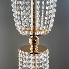 32" Gold Acrylic Crystal Pendant Chain Hourglass Chandelier Stand