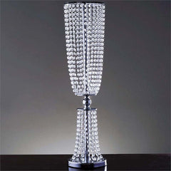 32" Silver Acrylic Crystal Pendant Chain Hourglass Chandelier Stand