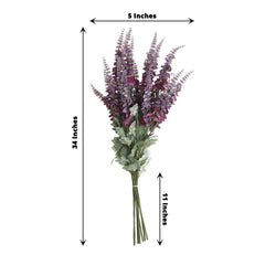 2 Bushes 34" Lavender Lilac Artificial Foxglove Orchid Flower Bouquet Stem – Silk Flower Branch Spray