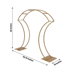 Metal Wedding Centerpiece Curvy Design Gold - Floral Arch Frame Table Stand 38"