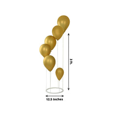 2-Pack 3ft Floating Balloon Floor Stand Kit – White Spiral Balloon Holder with Round Base for Party Decorations