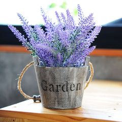 4 Bushes 14" Artificial Lavender Lilac Flower Plant Stems Greenery Bouquet