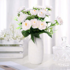 4 Bushes Blush Artificial Silk Peony Flower Bouquet Arrangement