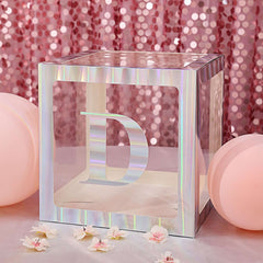 4 Pack - 5" Iridescent Alphabet Stickers Banner, Customizable Stick on Letters and Numbers - D