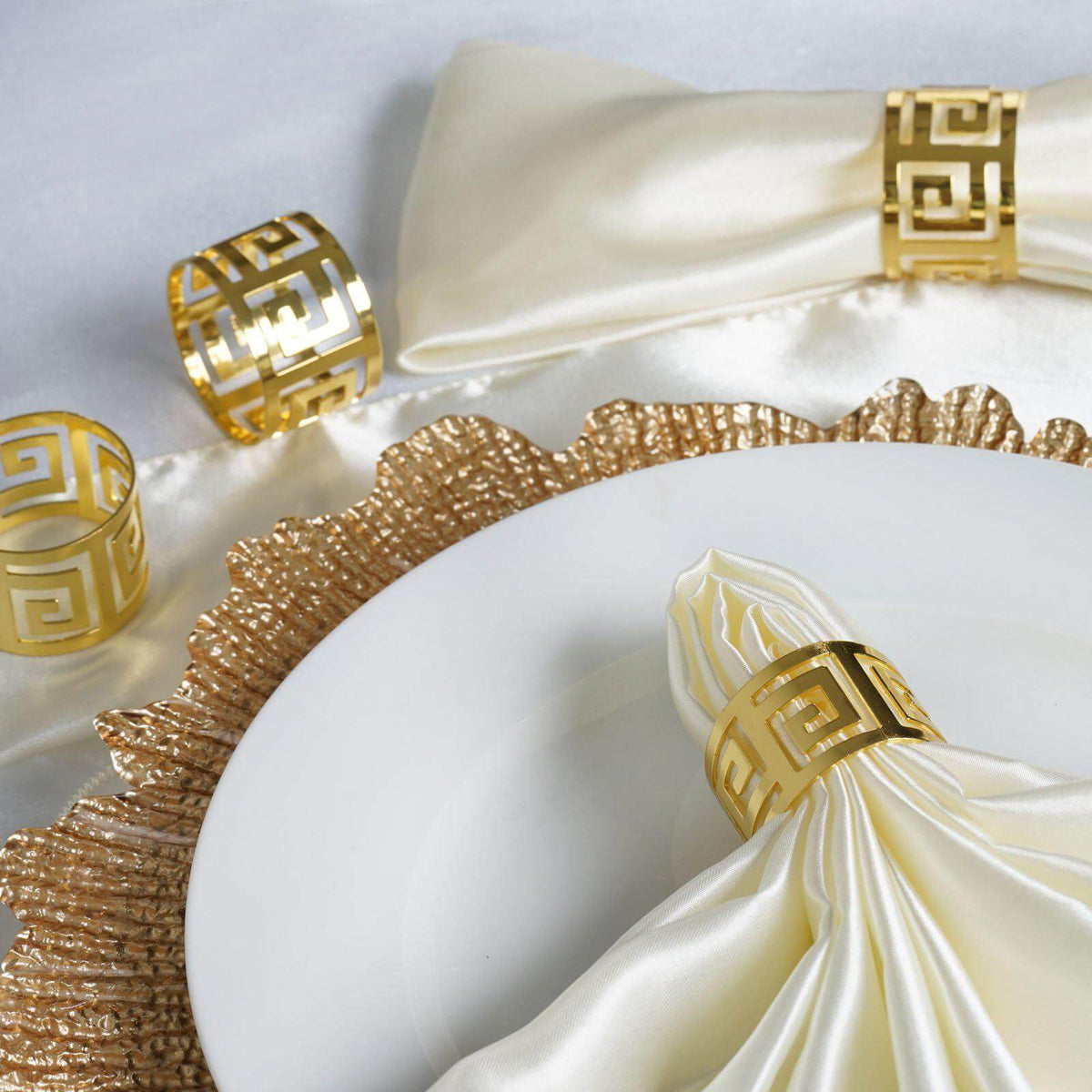 4 Pack Alluring Gold Plated Aluminum Napkin Rings