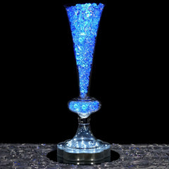 4-Pack Glass Trumpet Vases Crystal Ball Design Clear - Stylish Reversible Floral Centerpieces 15"