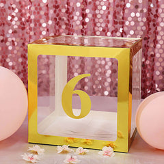 4-Pack Stickers Banner Custom 0-9 Number "6" Design Gold - Milestone Age and Date Stick-On Numbers 5"