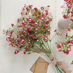 4 Stems 27" Fuchsia Artificial Silk Babys Breath Gypsophila Flowers