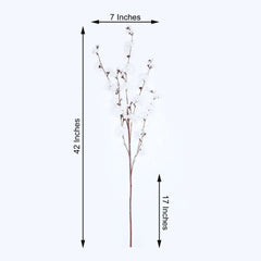 2 Branches 42" Tall White Artificial Silk Carnation Flower Stems