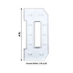 Giant LED Marquee Light Up Letter "D", White 4ft Pre-Cut Foam Board with 10 Warm White Battery Operated LEDs, Glue Gun and Sticks