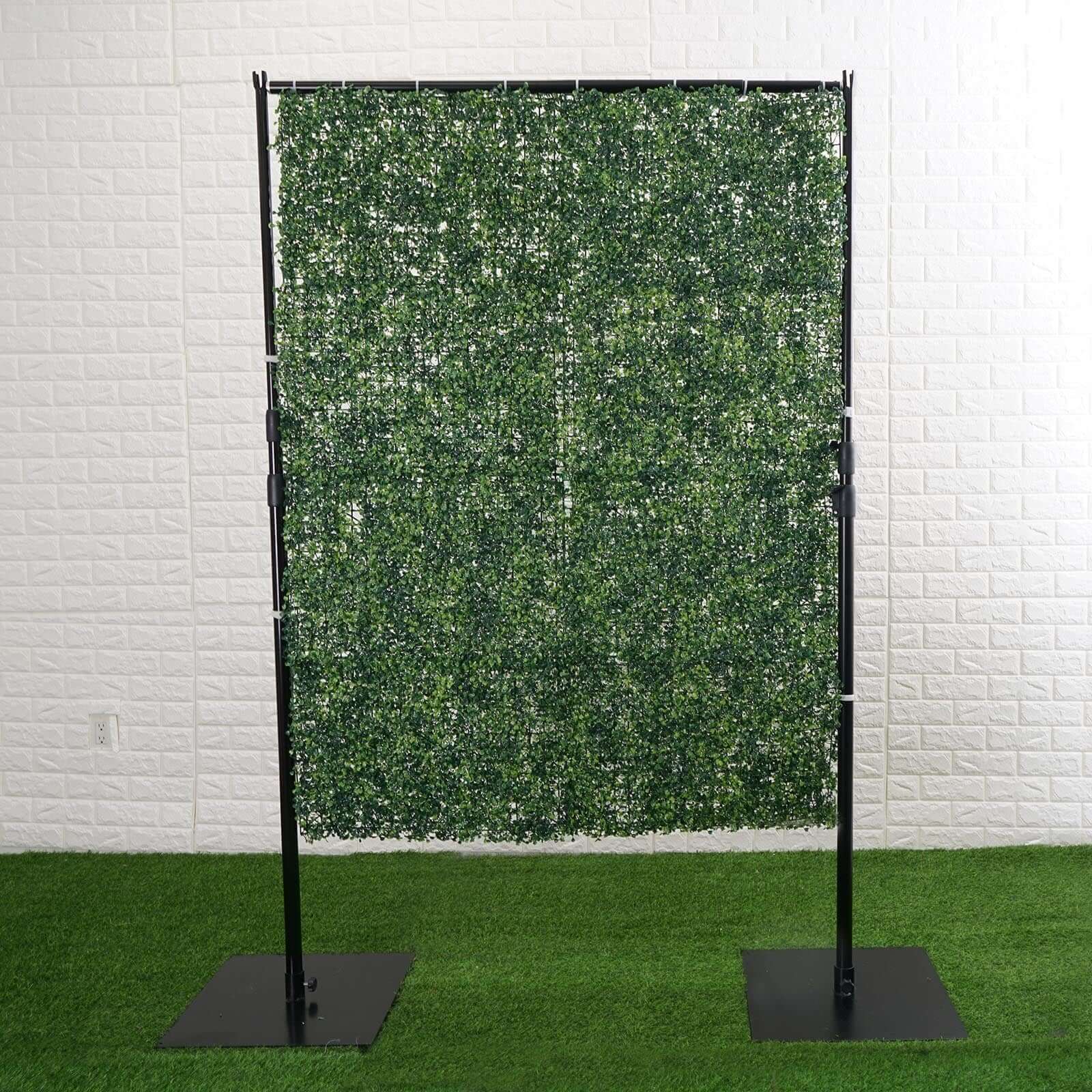 4ft x 9ft Portable Isolation Wall with Artificial Grass Wall Panels, Floor Standing Sneeze Guard