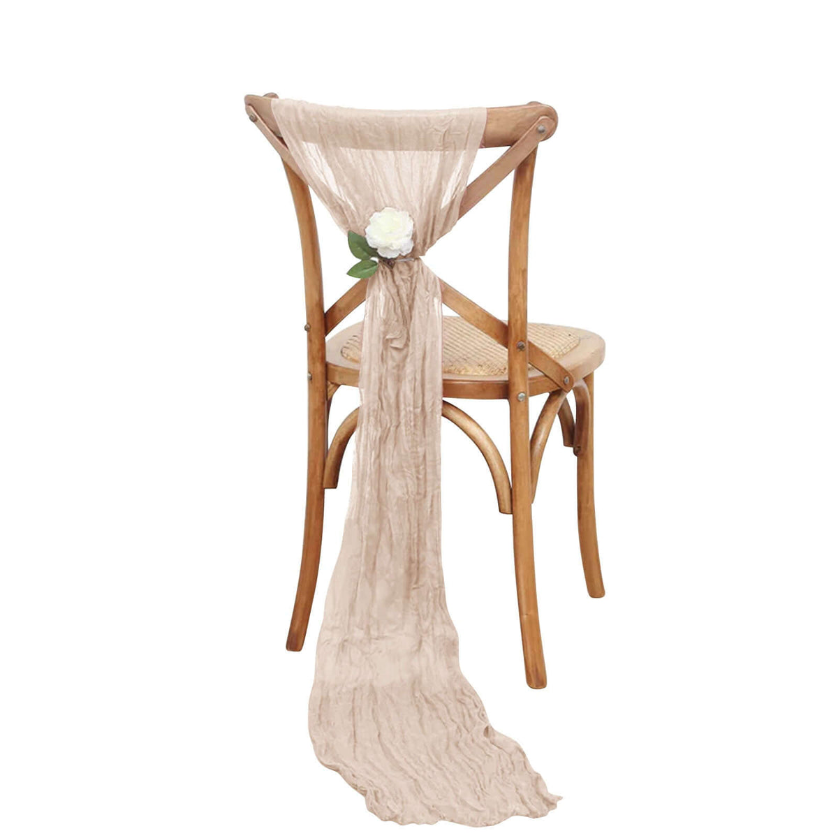 5 Pack Cheesecloth Gauze 16"x88" Chair Sashes Nude Beige - Boho Chair Decorations