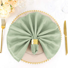 5 Pack Polyester 20"x20" Napkins Sage Green - Wrinkle Resistant & Easy Care Cloth Napkins