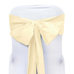 5 Pack Polyester Chair Sashes Beige 6"x108"