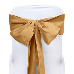 5 Pack Polyester Chair Sashes Gold - Subtle Elegance for Special Occasions 6"x108"