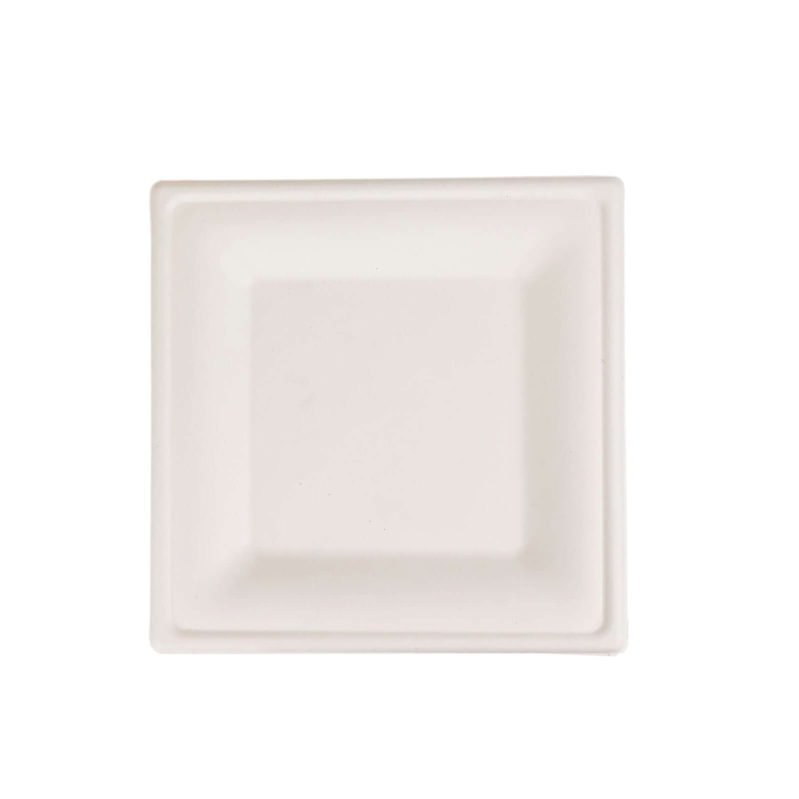 50-Pack Bagasse 6" Square Dessert Plates in White - Biodegradable Disposable Sugarcane Appetizer Salad Plates for Outdoor Events & Eco Conscious Celebrations