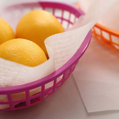 50-Pack Wax Paper Basket Liners Rectangle Design White - Great for Food Presentation and Wrapping 9"x10" 35GSM